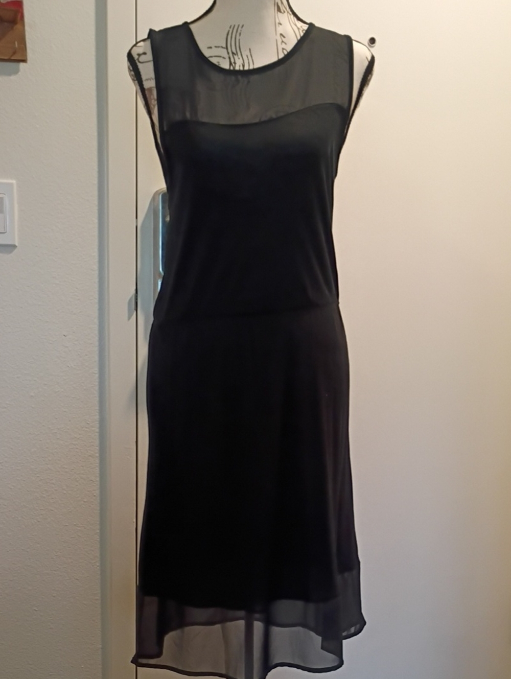 HM Black Sheer Overlay Women's Dress